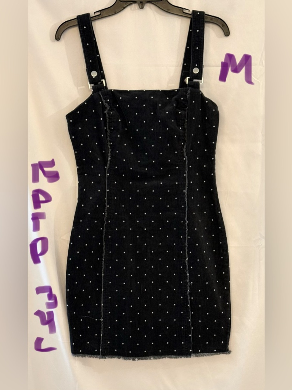 Forever 21 Black Polka Dot Pinafore Mini Dress
